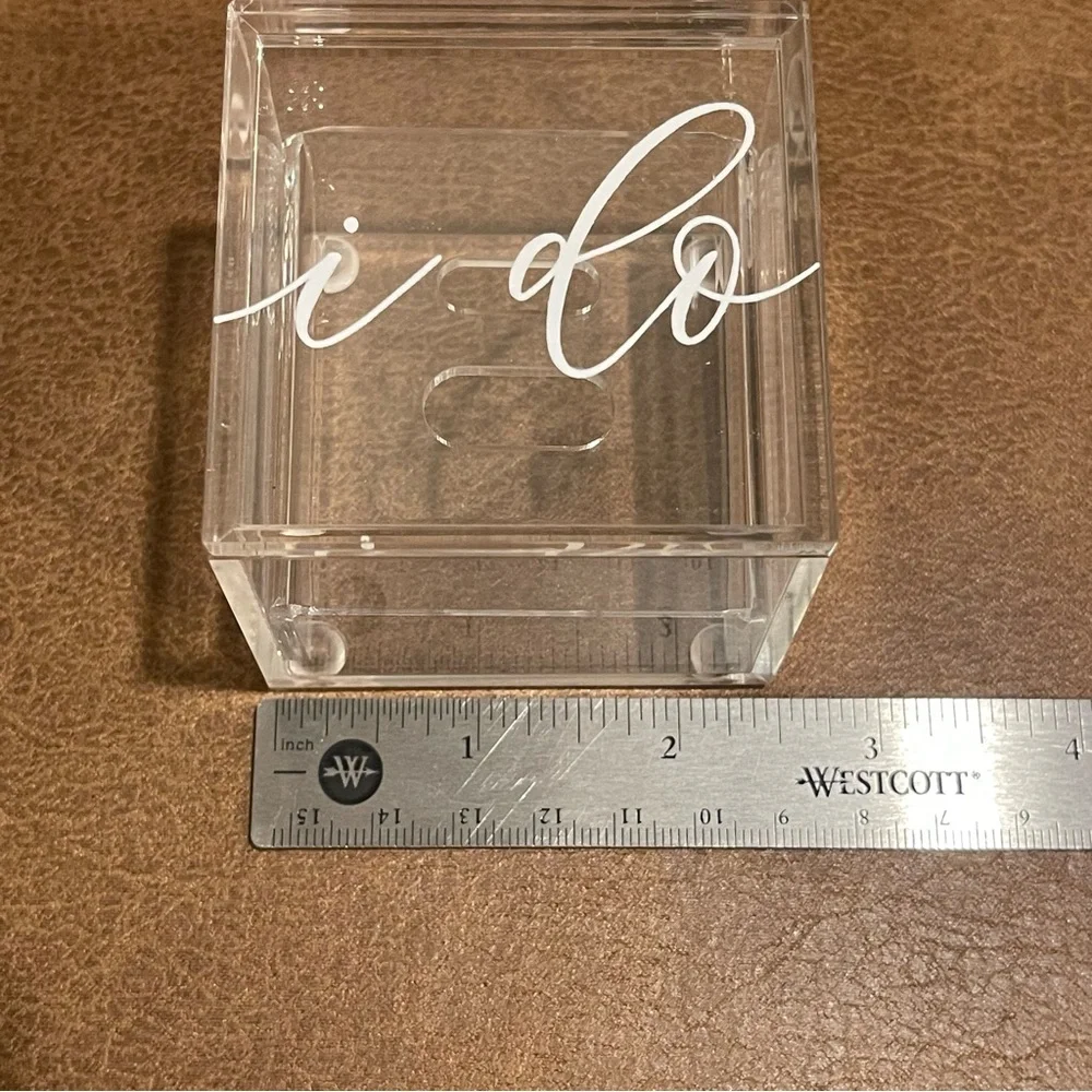 Acrylic “I Do” Ring Box – Wedding Keepsake or Display Case NWOT